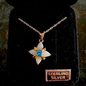 Opal/Blue Topaz sterling silver necklace
